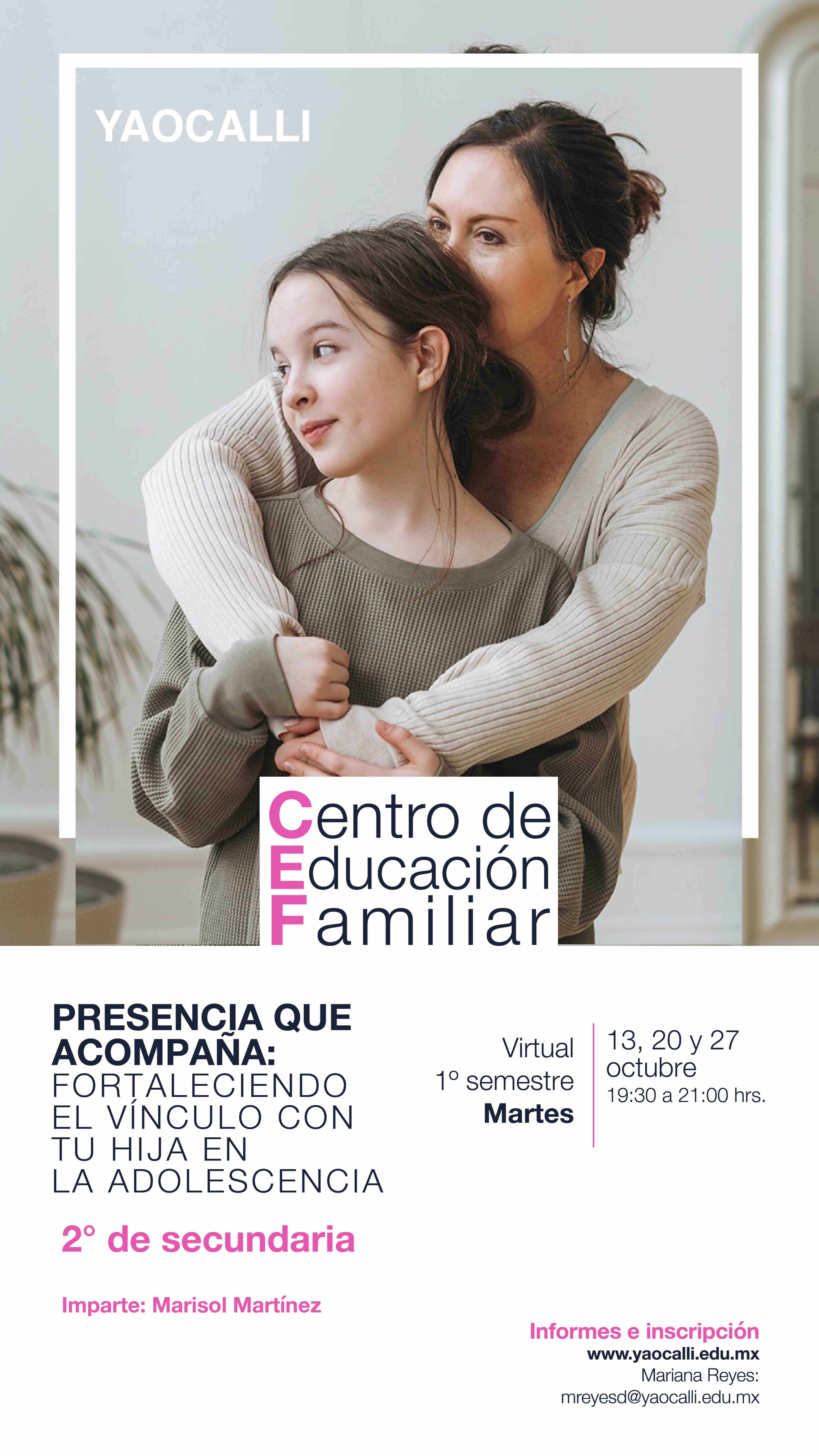 Postal de Presencia que acompaña:  Fortaleciendo el vínculo con tu hija en la adolescencia.